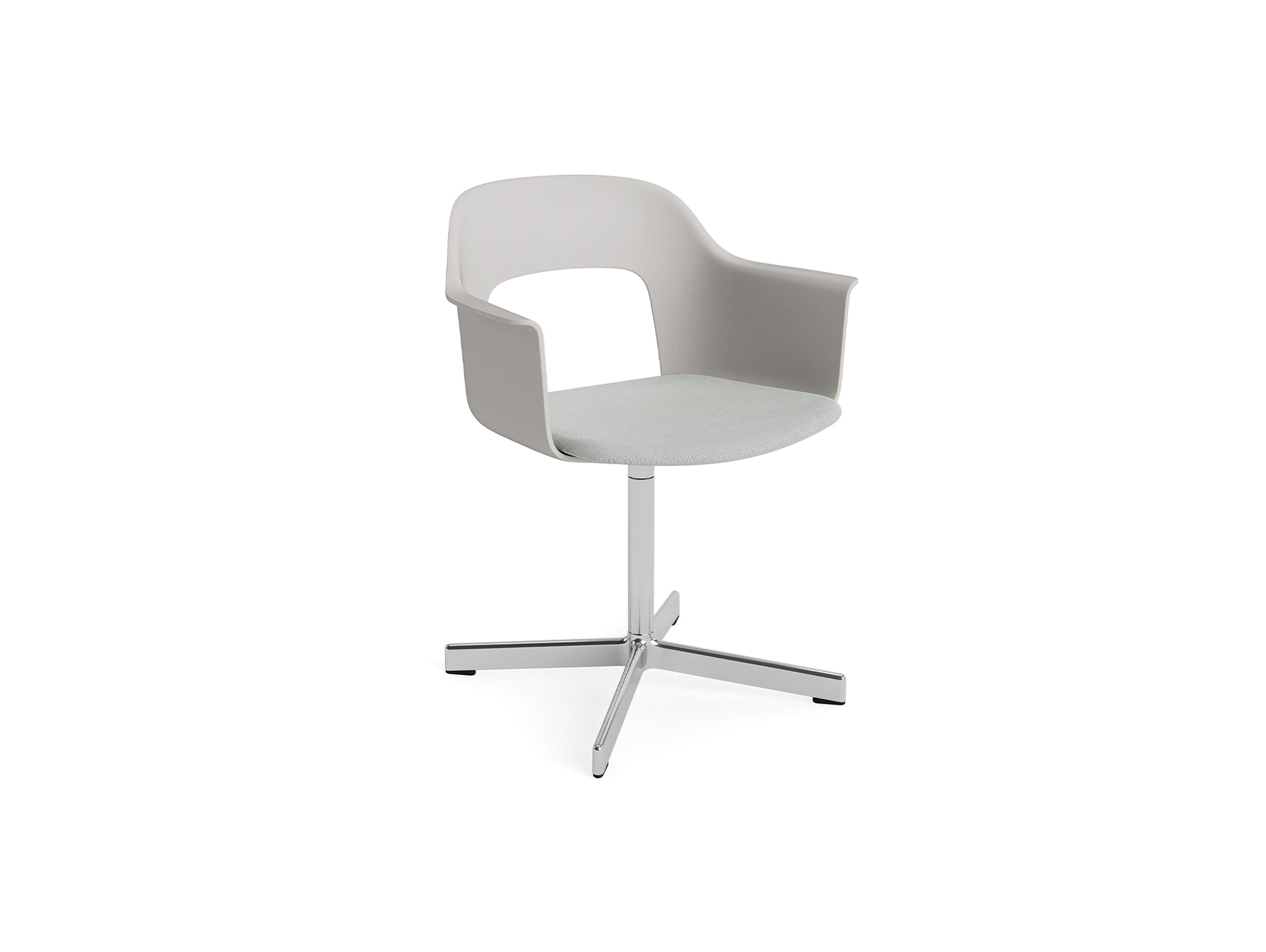 Layout Armchair 233 - Swivel Base by HAY - Polished Aluminium Base / Sky Grey / Naveli 113