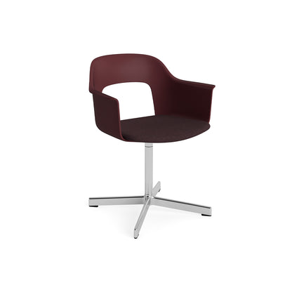 Layout Armchair 233 - Swivel Base by HAY - Polished Aluminium Base / Bordeaux / Remix 373