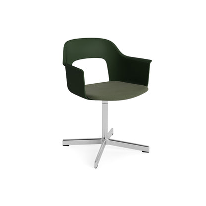 Layout Armchair 233 - Swivel Base by HAY - Polished Aluminium Base / Bottle Green / Mode 072