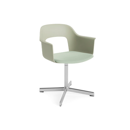 Layout Armchair 233 - Swivel Base by HAY - Polished Aluminium Base / Pastel Green / Relate 921
