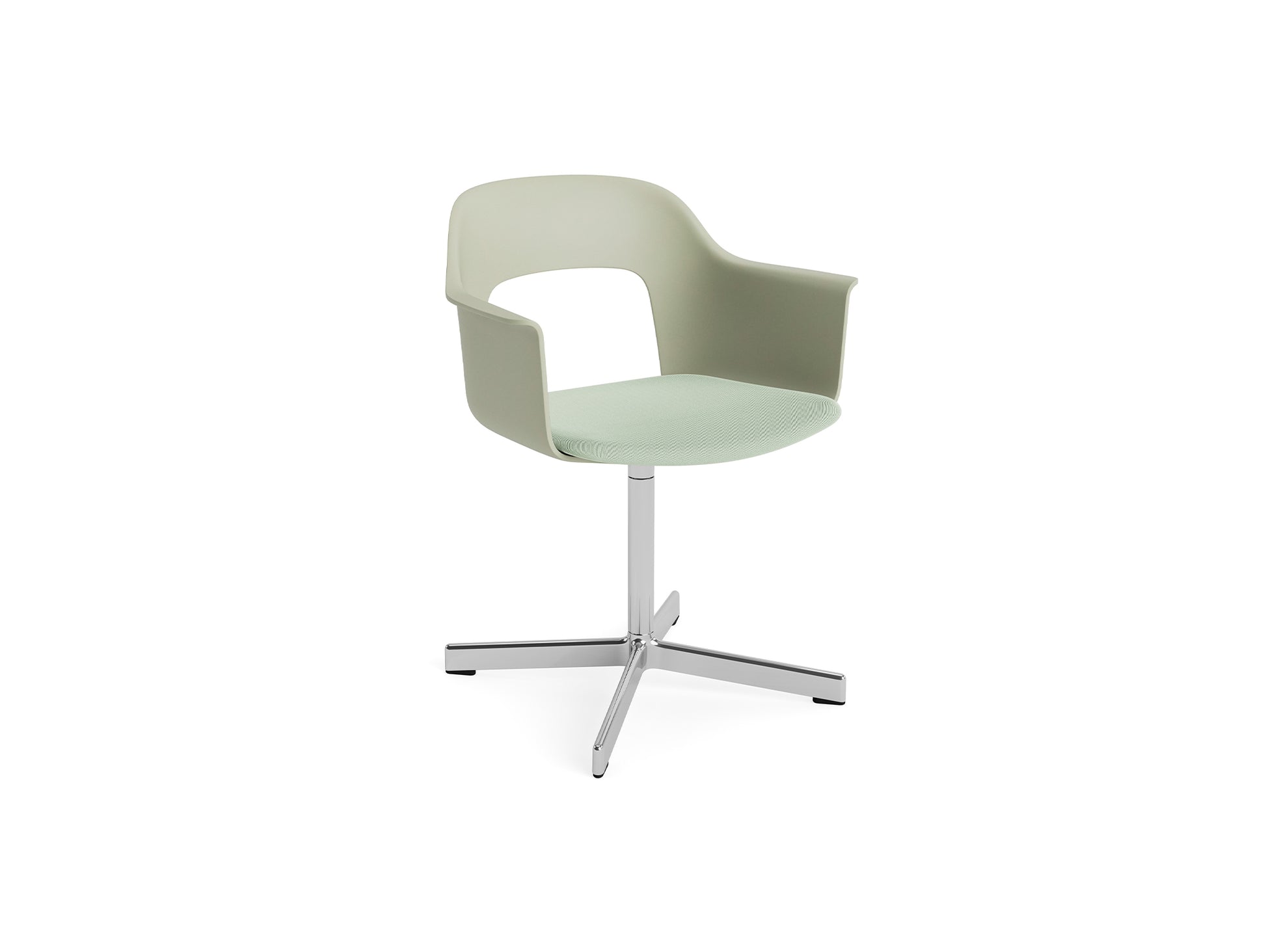 Layout Armchair 233 - Swivel Base by HAY - Polished Aluminium Base / Pastel Green / Relate 921