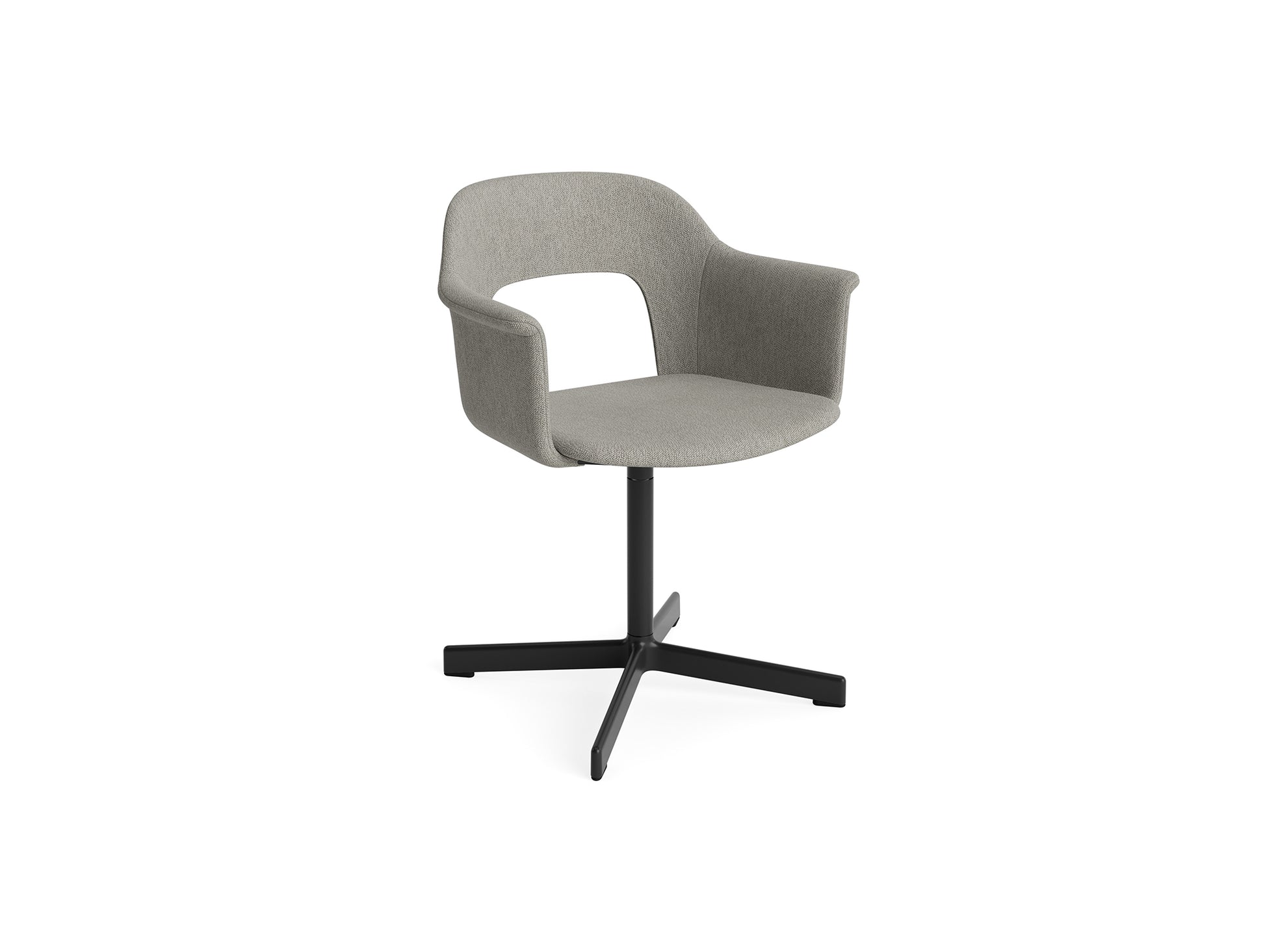 Layout Armchair 234 - Swivel Base by HAY - Black Aluminium Base / Turf Light Grey