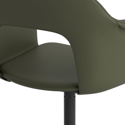 Layout Armchair 234 - Swivel Base by HAY - Black Aluminium Base / Caper Green Grano Leather
