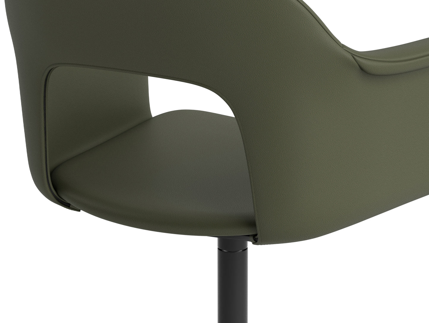 Layout Armchair 234 - Swivel Base by HAY - Black Aluminium Base / Caper Green Grano Leather