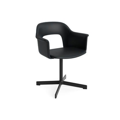 Layout Armchair 234 - Swivel Base by HAY - Black Aluminium Base / Black Grano Leather