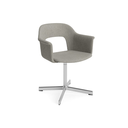 Layout Armchair 234 - Swivel Base by HAY - Polished Aluminium Base / Turf Light Grey
