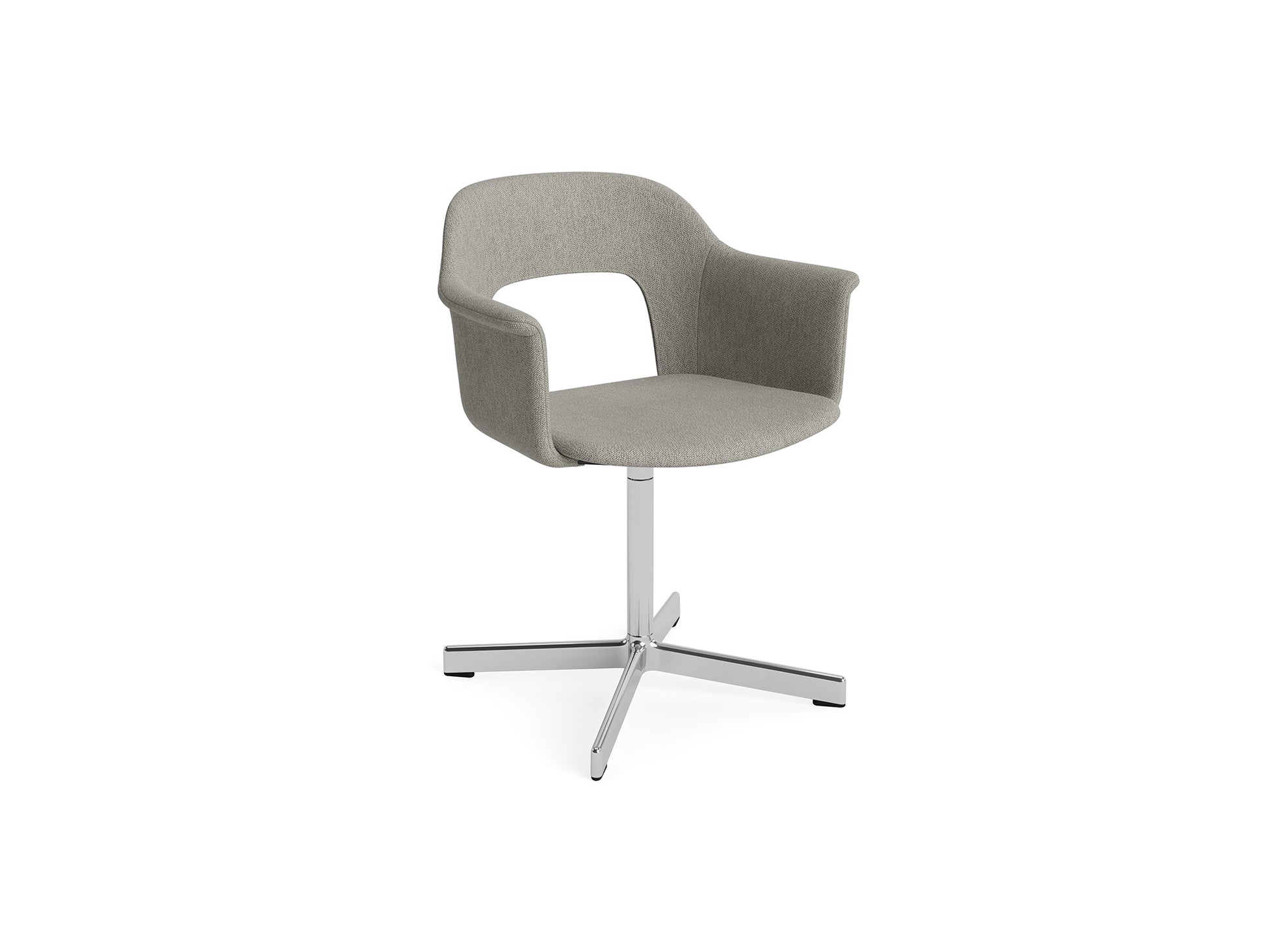 Layout Armchair 234 - Swivel Base by HAY - Polished Aluminium Base / Turf Light Grey
