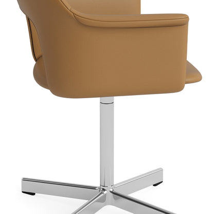 Layout Armchair 234 - Swivel Base by HAY - Polished Aluminium Base / Cognac Grano Leather