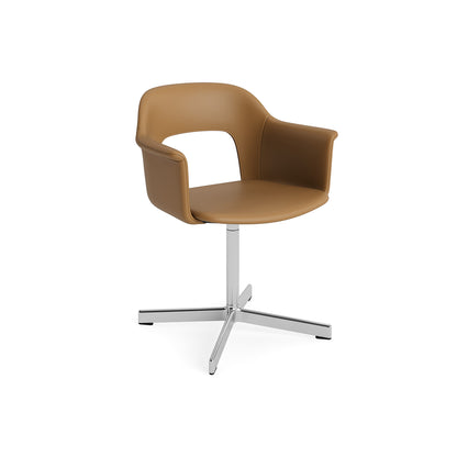 Layout Armchair 234 - Swivel Base by HAY - Polished Aluminium Base / Cognac Grano Leather