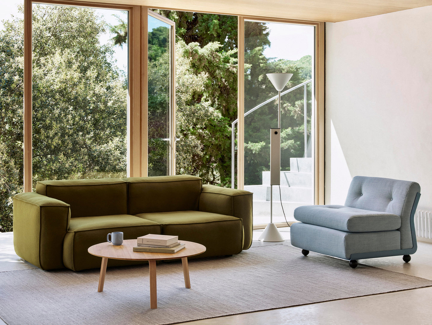 Mags Soft 2.5 Seater Sofa (Low Armrest) with Removable Cover by HAY - Combination 1 / Steelcut 985