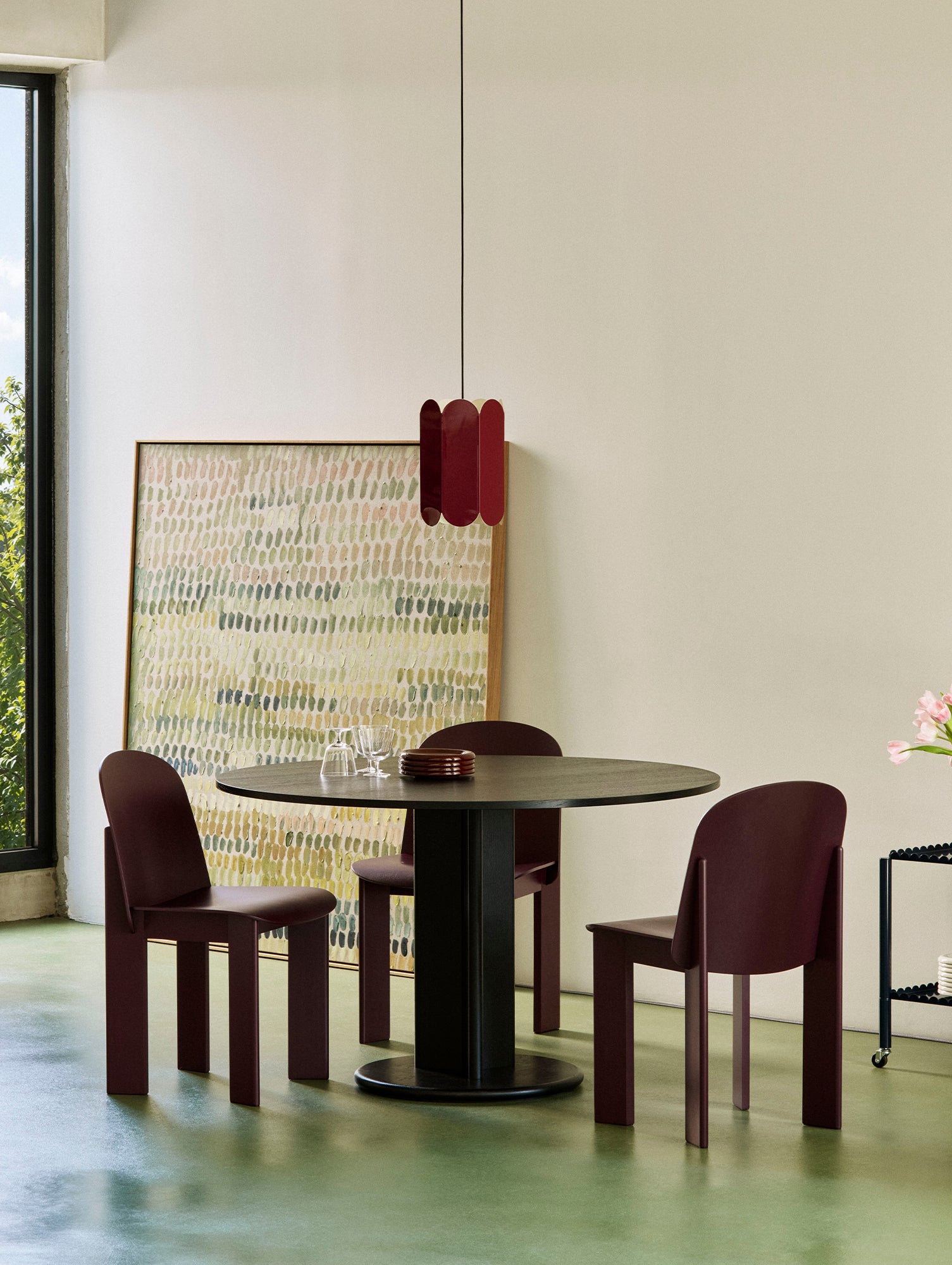Chisel 65 Chair by HAY - Dark Bordeaux Lacquered Oak