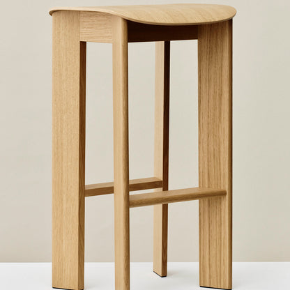 Chisel 30 Bar Stool High by HAY - Lacquered Oak