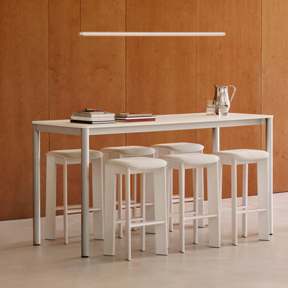 Chisel 30 Bar Stool Seat Upholstery by HAY - Cream White Lacquered Beech / Mode 011