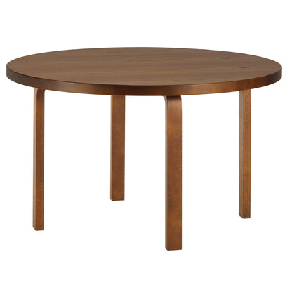 Aalto Table 91 Round by Artek - Walnut Stained Oak Veneer Top / Walnut Stained Birch Legs