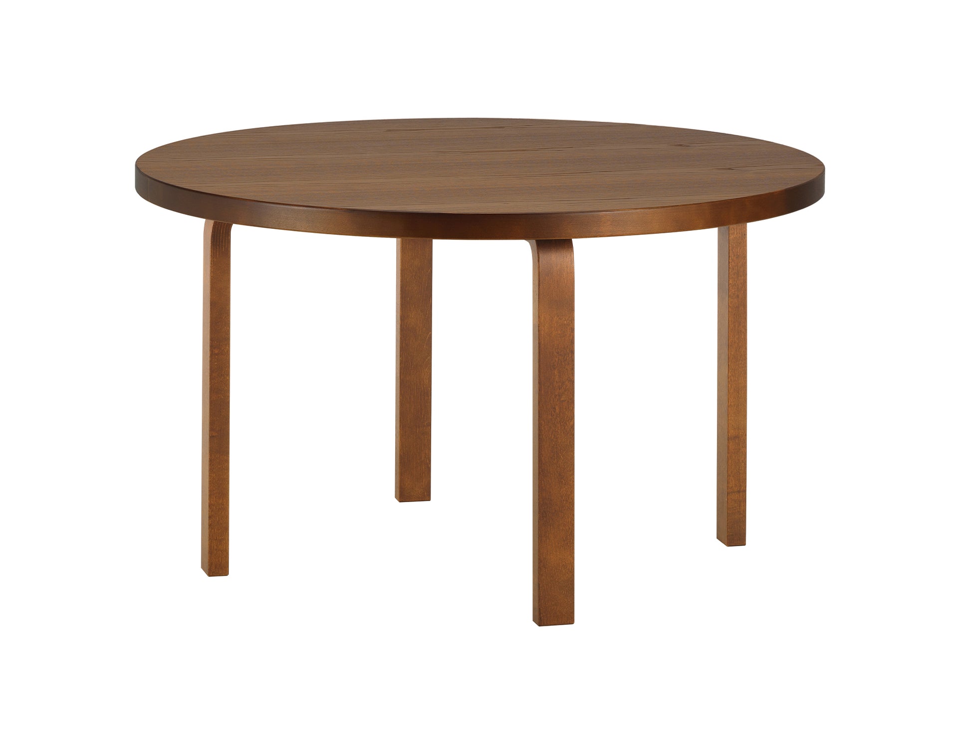Aalto Table 91 Round by Artek - Walnut Stained Oak Veneer Top / Walnut Stained Birch Legs