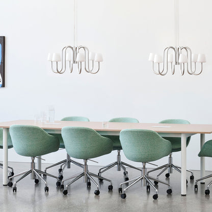 Annex Table Overhang by HAY - Oak Veneer Tabletop / Cream White Aluminium Legs