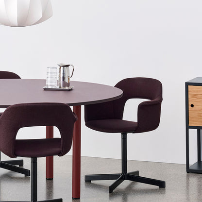 Layout Armchair 234 - Swivel Base by HAY - Black Aluminium Base / Vidar 693