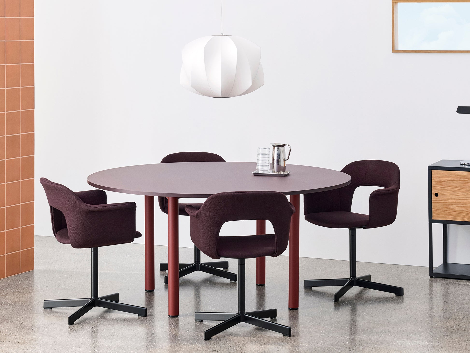 Layout Armchair 234 - Swivel Base by HAY - Black Aluminium Base / Vidar 693