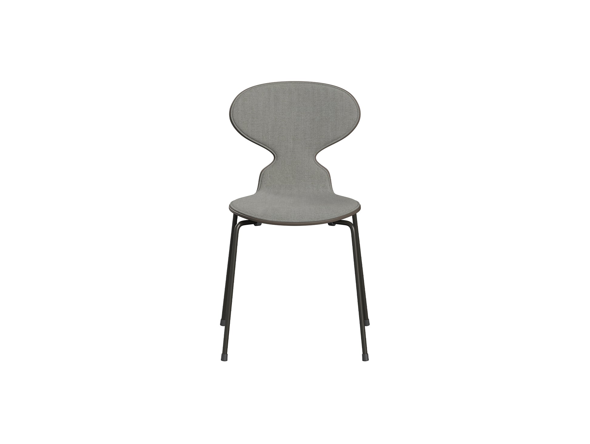 Ant Chair Front Upholstered - 4 Legs by Fritz Hansen - Brown Bronze Powder-Coated Steel / Deep Clay Lacquered Shell / Sunniva 3 153
