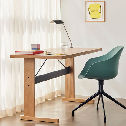 Passerelle Desk by HAY - Oak Tabletop with Oak Frame / Ink Black Crossbar