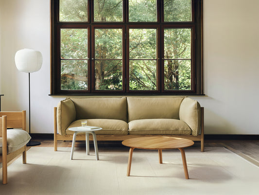 Arbour 3-Seater Sofa by HAY - Oiled Wax Oak / Grano Wet Sand Leather