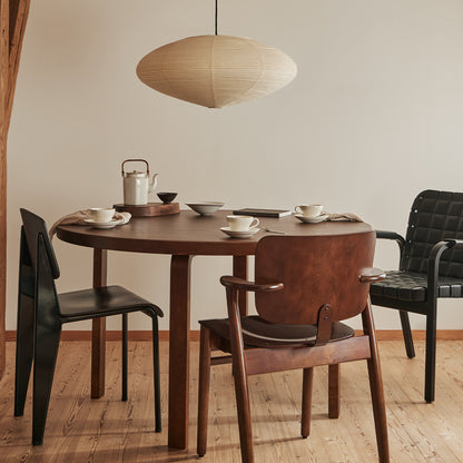  Aalto Table 91 Round by Artek - Walnut Stained Oak Veneer Top / Walnut Stained Birch Legs