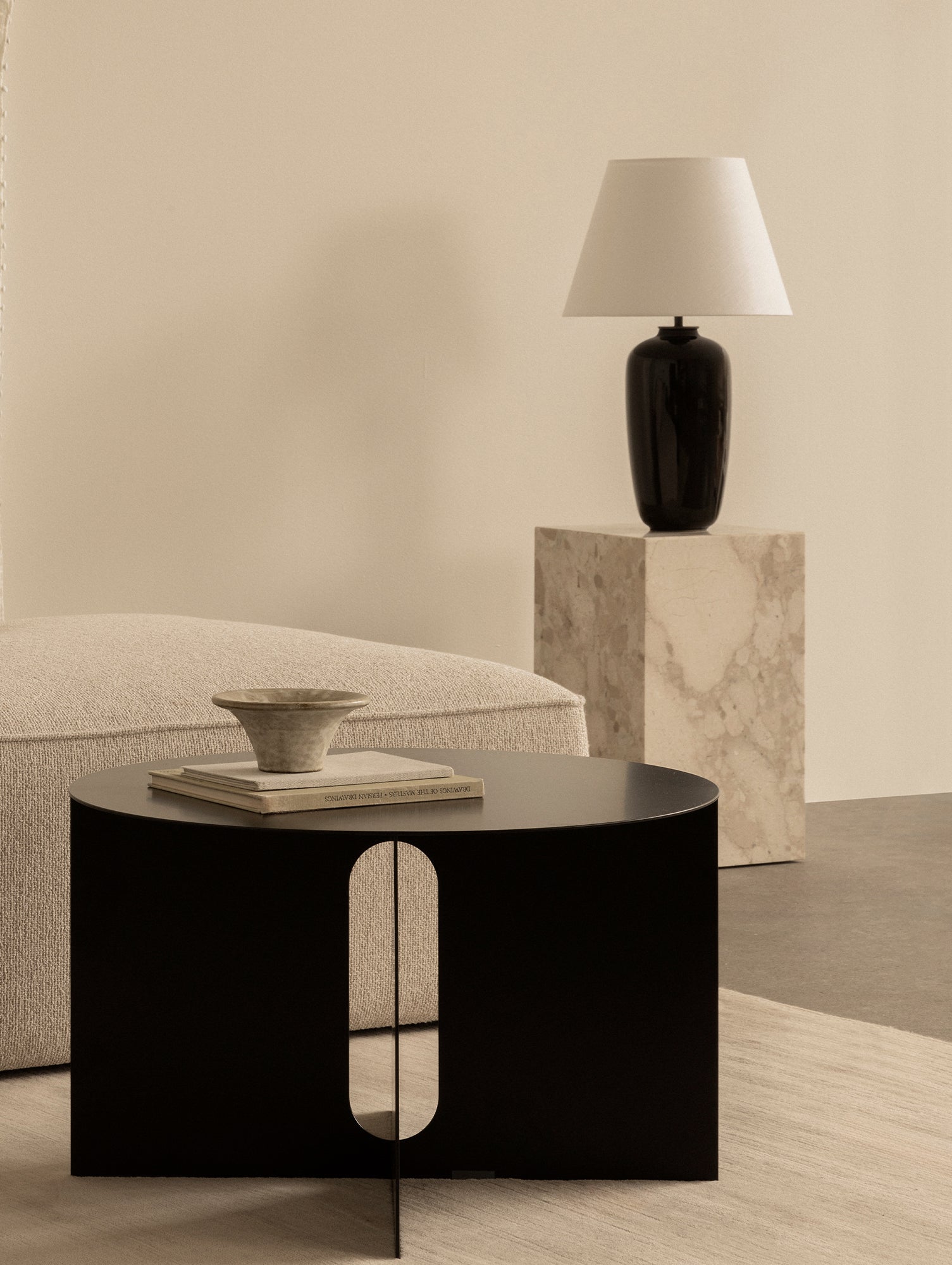 Plinth Tall - Sand Kunis Breccia Marble - Audo Copenhagen