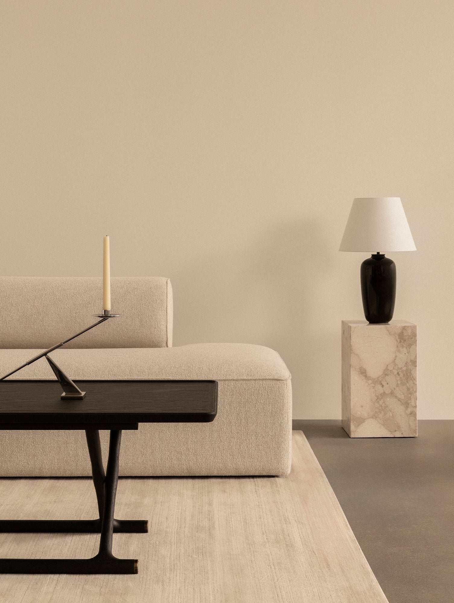 Plinth Tall - Sand Kunis Breccia Marble - Audo Copenhagen