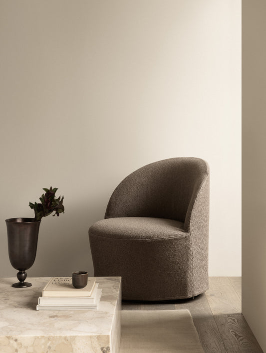 Tearoom Lounge Chair with Loose Cover - Swivel Base with Return