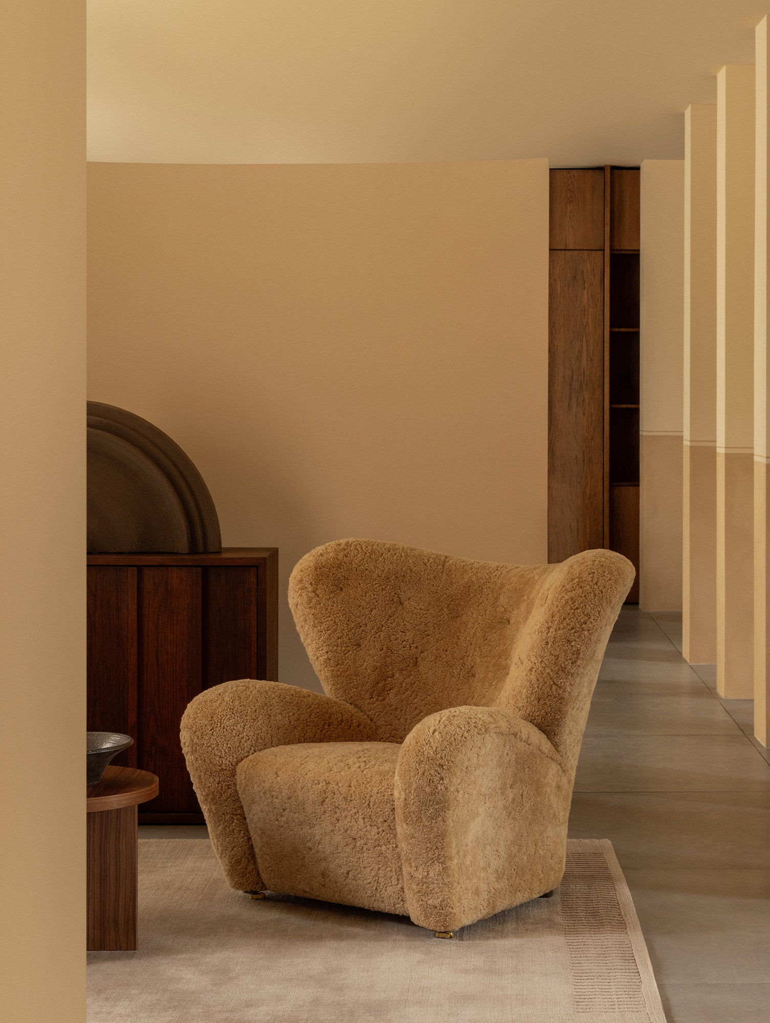 The Tired Man Lounge Chair by Audo Copenhagen - Sheepskin Honey