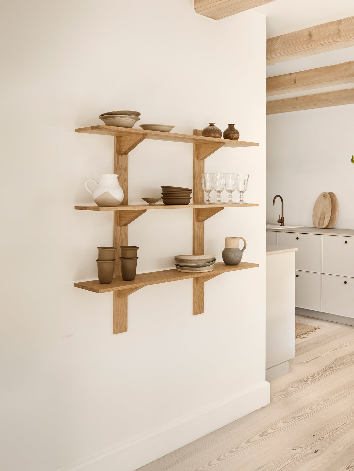 B100 Soro Shelf by FDB Mobler - Three Tier Shelves Long (Width: 100  cm / Height: 100 cm)
