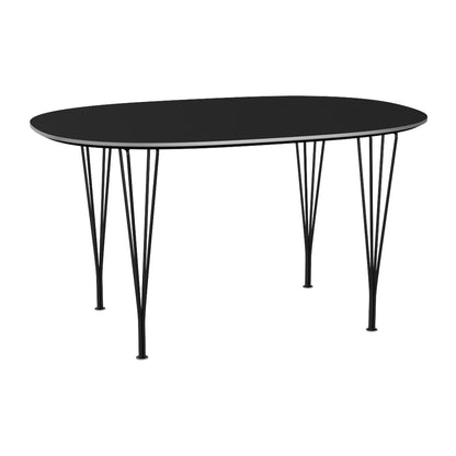 Superellipse Dining Table by Fritz Hansen - B611 / Black Laminate Tabletop / Black Steel Base