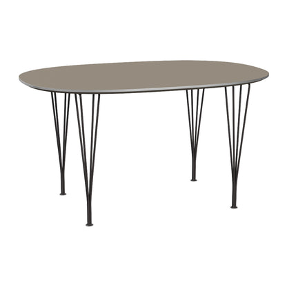 Superellipse Dining Table by Fritz Hansen - B611 / Brown Ottawa Laminate Tabletop / Warm Graphite Steel Base