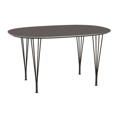 Superellipse Dining Table by Fritz Hansen - B611 / Grey Laminate Tabletop / Brown Bronze Steel Base