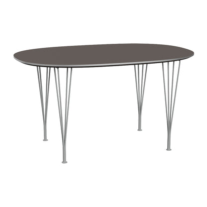 Superellipse Dining Table by Fritz Hansen - B611 / Grey Laminate Tabletop / Nine Grey Steel Base