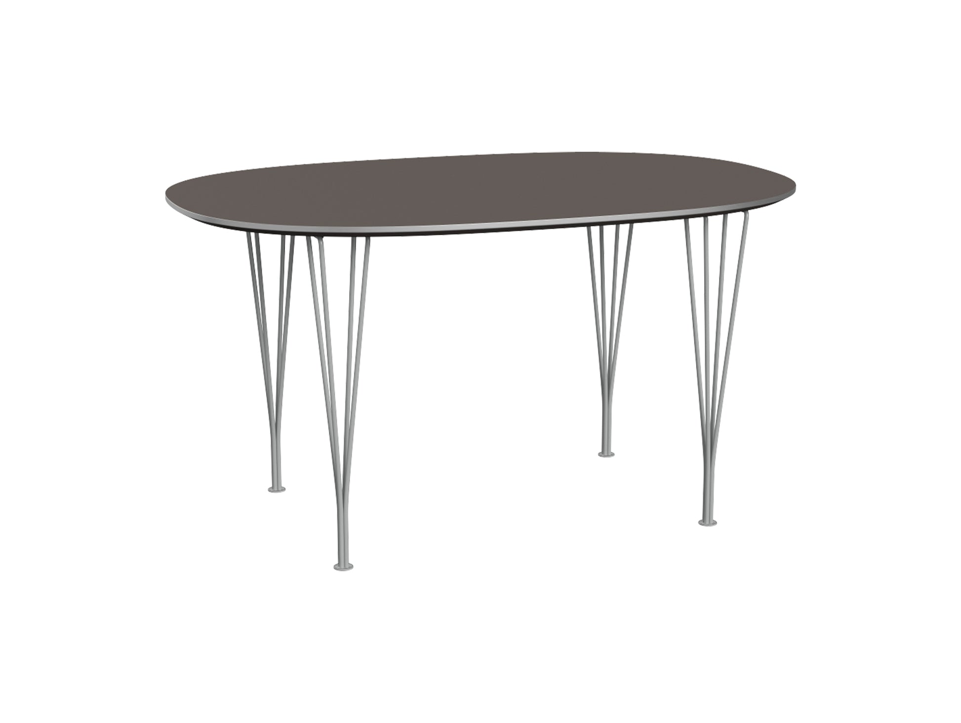 Superellipse Dining Table by Fritz Hansen - B611 / Grey Laminate Tabletop / Nine Grey Steel Base