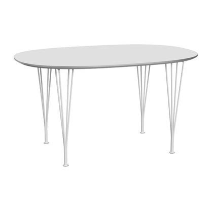 Superellipse Dining Table by Fritz Hansen - B611 / White Laminate Tabletop / White Steel Base