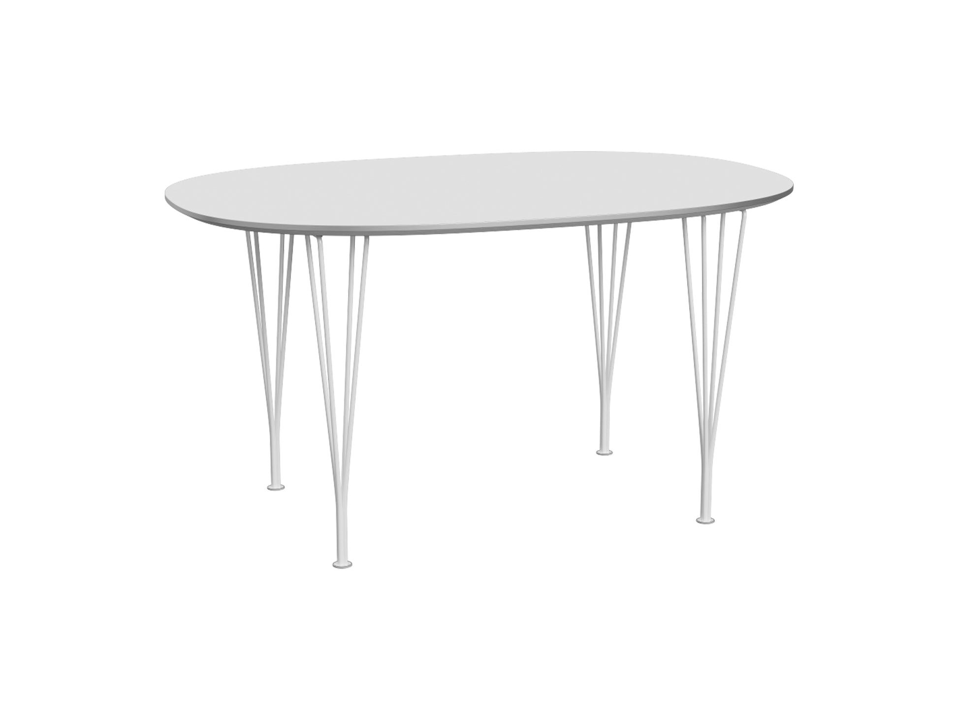 Superellipse Dining Table by Fritz Hansen - B611 / White Laminate Tabletop / White Steel Base