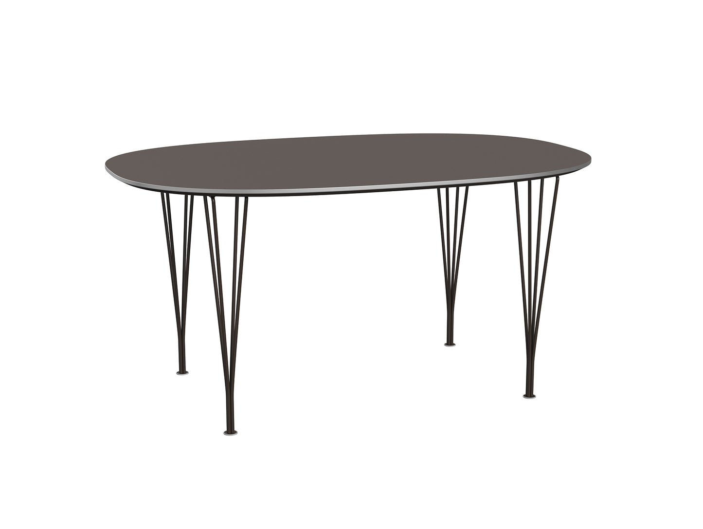 Superellipse Dining Table by Fritz Hansen - B612 / Grey Laminate Tabletop / Brown Bronze Steel Base