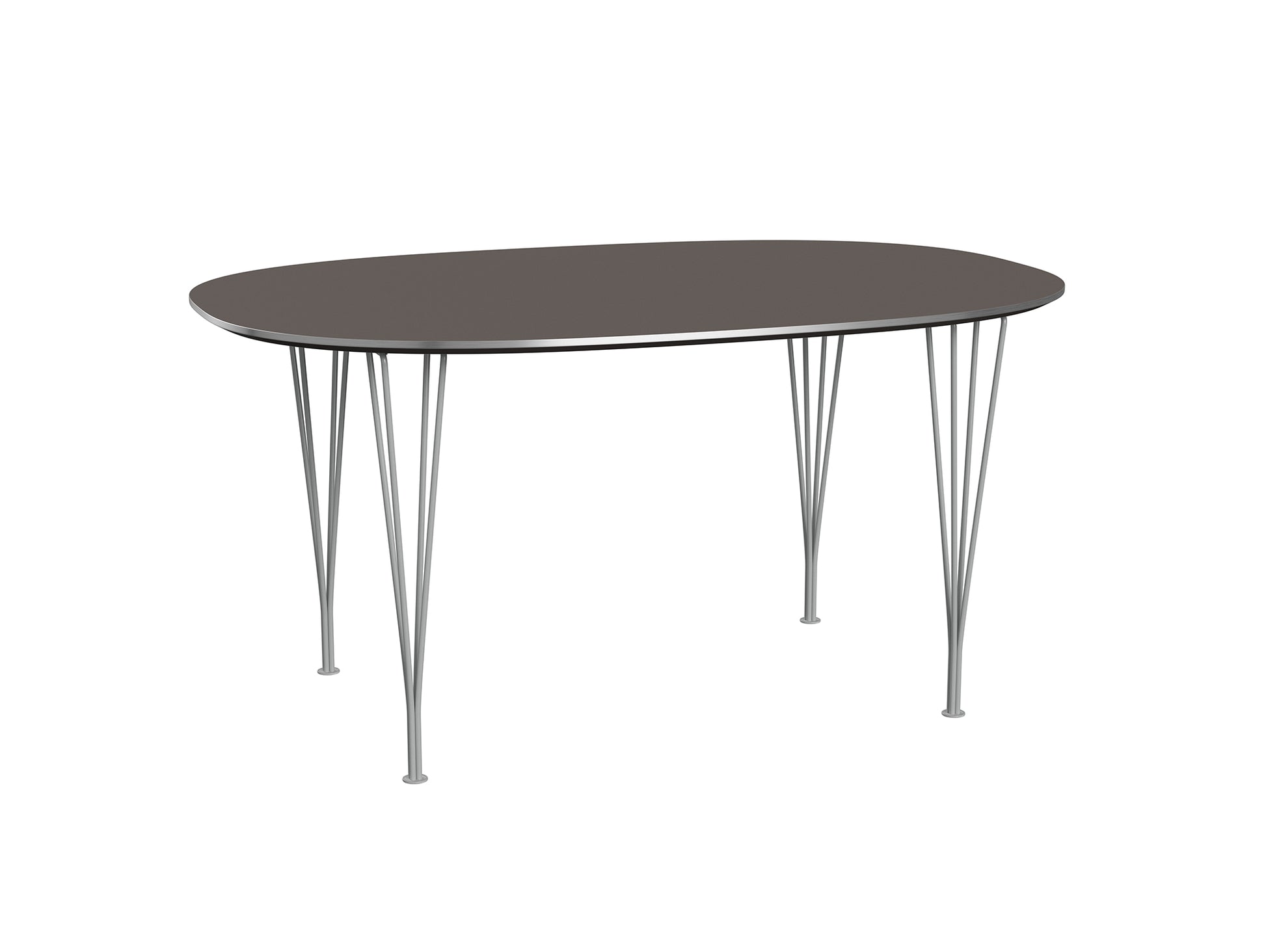 Superellipse Dining Table by Fritz Hansen - B612 / Grey Laminate Tabletop / Nine Grey Steel Base