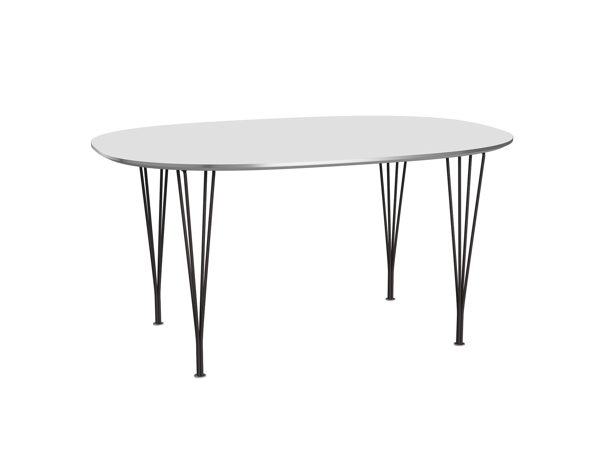 Superellipse Dining Table by Fritz Hansen - B612 / White Laminate Tabletop / Warm Graphite Steel Base