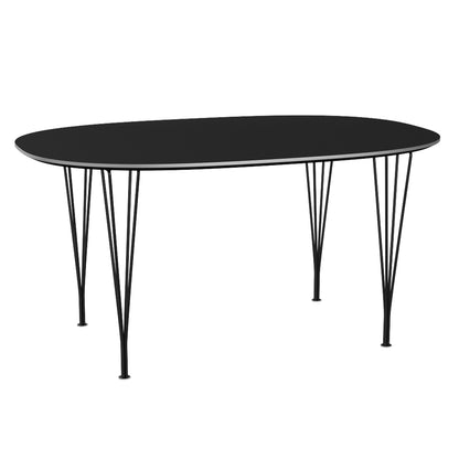 Superellipse Dining Table by Fritz Hansen - B612 / Black Laminate Tabletop / Black Steel Base