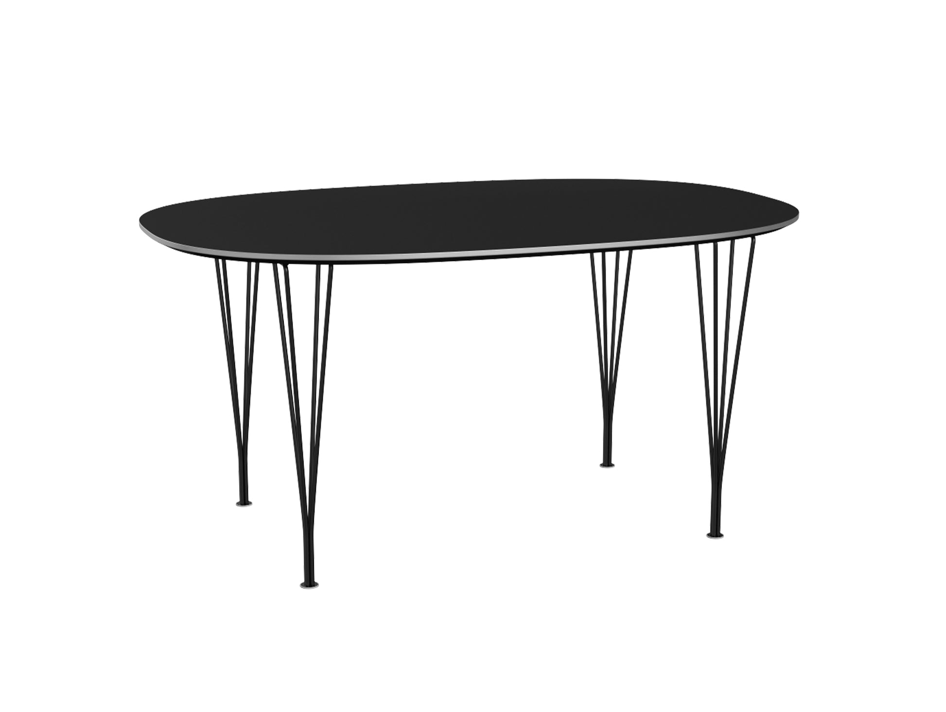 Superellipse Dining Table by Fritz Hansen - B612 / Black Laminate Tabletop / Black Steel Base