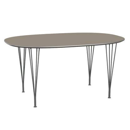 Superellipse Dining Table by Fritz Hansen - B612 / Brown Ottawa Laminate Tabletop / Silver Grey Steel Base