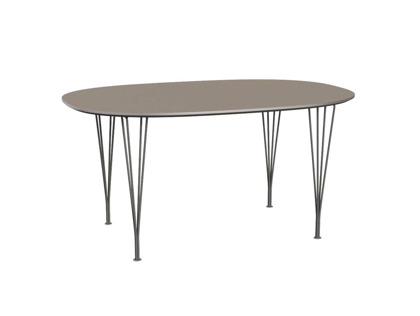 Superellipse Dining Table by Fritz Hansen - B612 / Brown Ottawa Laminate Tabletop / Silver Grey Steel Base