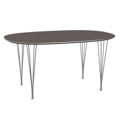 Superellipse Dining Table by Fritz Hansen - B612 / Grey Laminate Tabletop / Chromed Steel Base