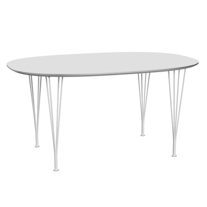 Superellipse Dining Table by Fritz Hansen - B612 / White Laminate Tabletop / White Steel Base