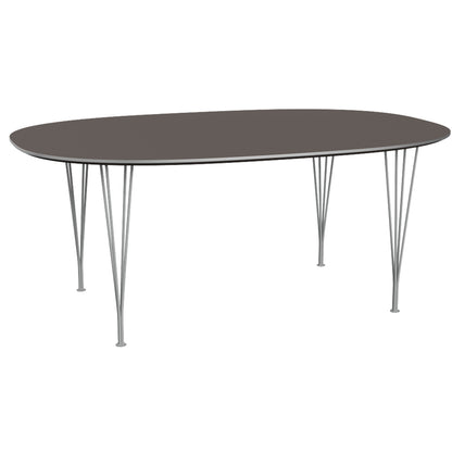 Superellipse Dining Table by Fritz Hansen - B613 / Grey Laminate Tabletop / Nine Grey Steel Base