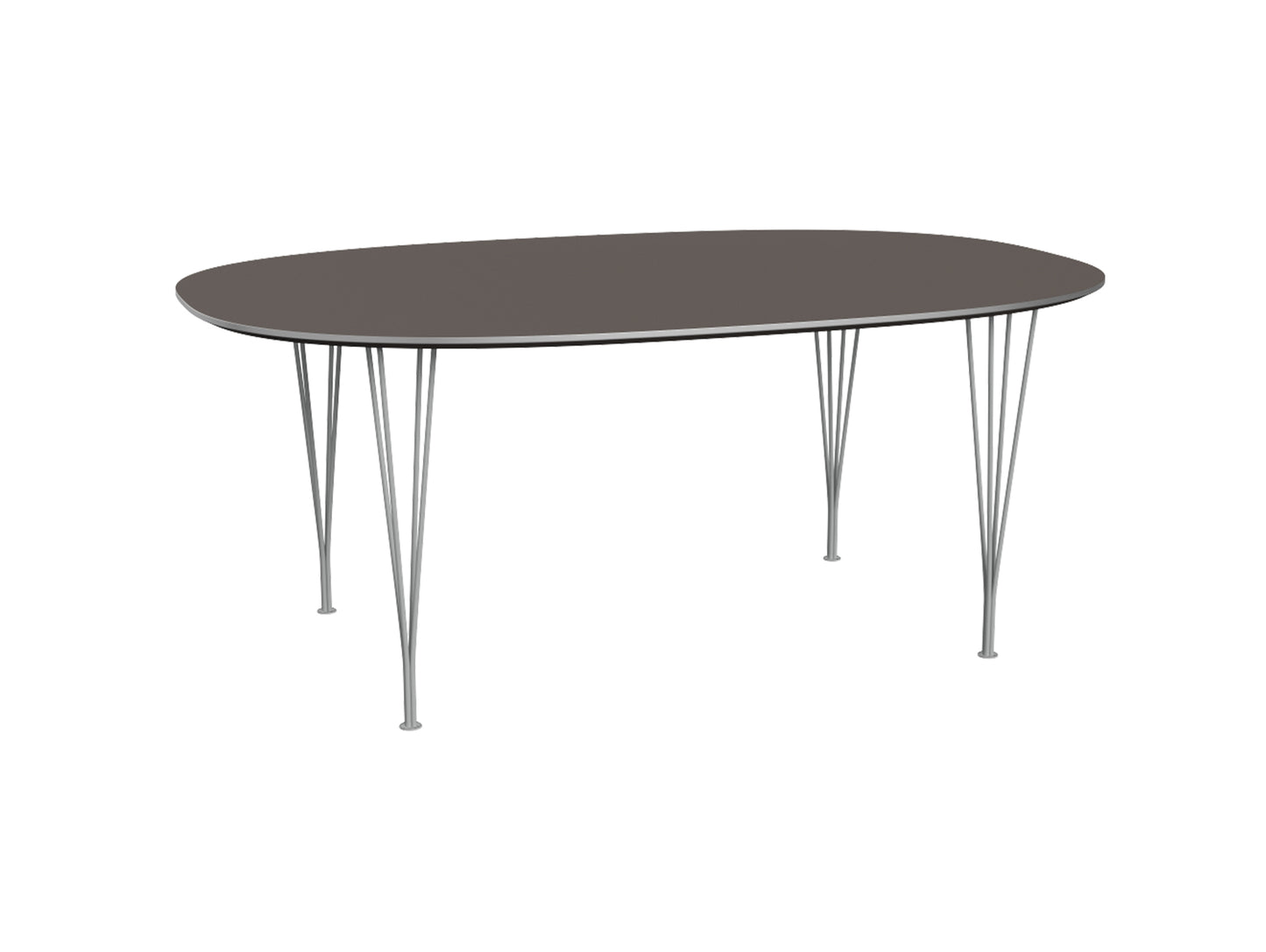 Superellipse Dining Table by Fritz Hansen - B613 / Grey Laminate Tabletop / Nine Grey Steel Base