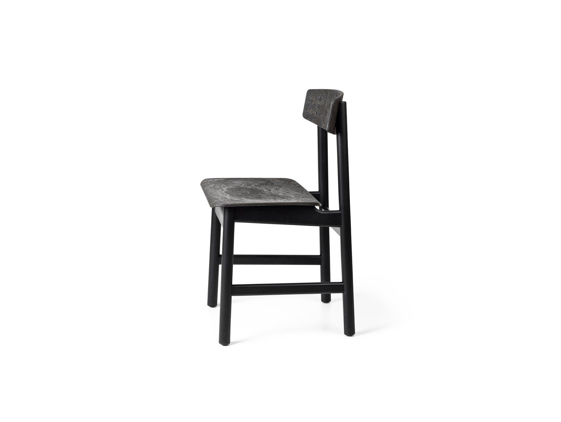 Conscious Chair 3162 by Mater - Black Painted Beech / Coffee Waste Black